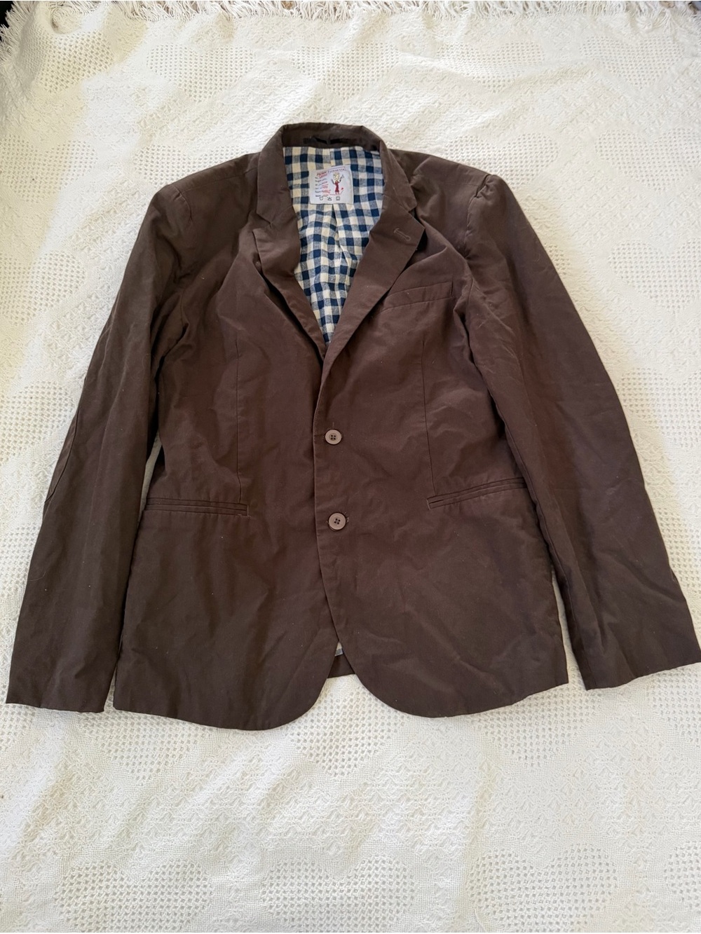 Men's Brown Lightweight Two-Button Shirt Jacket